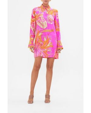 CAMILLA Mini Shirt Dress A Heart That Flutters - Pink