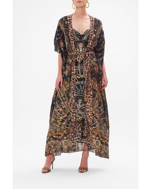 CAMILLA Lurex Belted Relaxed Layer Masked - Brown