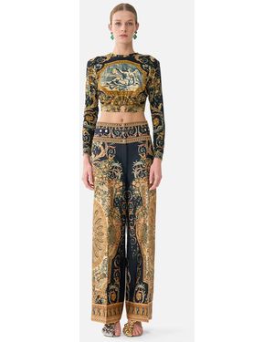 CAMILLA Tailored Pant With Waist Button Detail Museum Memoirs - Metallic