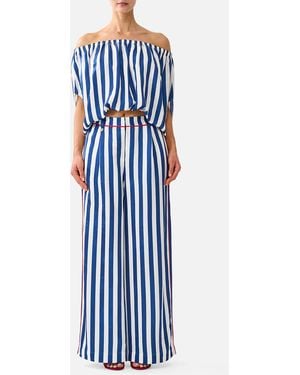 CAMILLA Off Shoulder Elastic Top Sweet Sacré Bleu - Blue