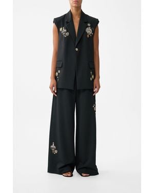 CAMILLA Tailored Sleeveless Vest Amulets And Alchemy - Black