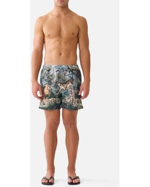 CAMILLA Mid Length Boardshort With Elastic Waist Animals - Multicolour