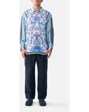 CAMILLA Long Sleeve Oversized Shirt All About That Lace - Blue