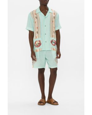 CAMILLA Short Sleeve Cabana Shirt With Love From Türkiye - Green