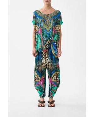 CAMILLA Jersey Drape Pant With Pocket - Blue