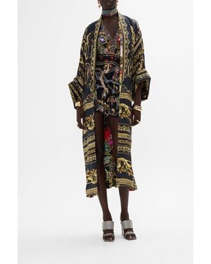 CAMILLA Long Line Reversible Robe Happily Ever After - Black