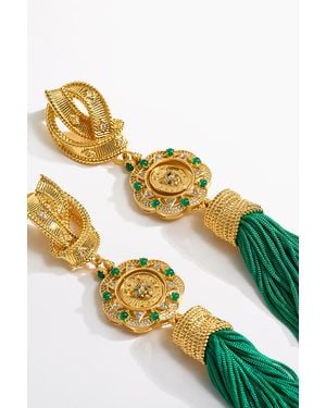 CAMILLA Fierce Folklore Pendant Tassel Earrings - Metallic