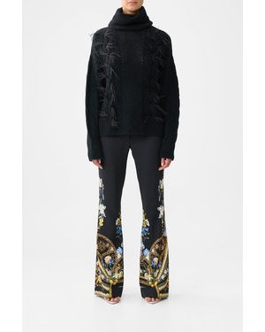 CAMILLA Roll Neck Jumper- Ottoman Elegance - Black
