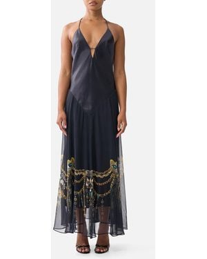 CAMILLA Hardware Detail Slip Dress Amulets And Alchemy - Blue