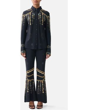 CAMILLA Fitted Jersey Shirt Amulets And Alchemy - Blue