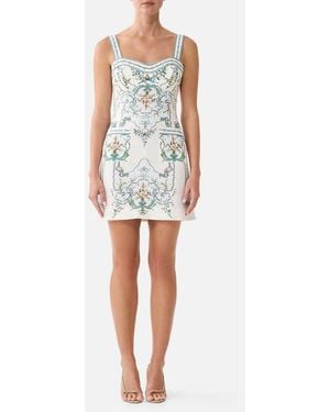CAMILLA Fitted Short Dress With Topstitching Ballad Of The Bibliothèque - White
