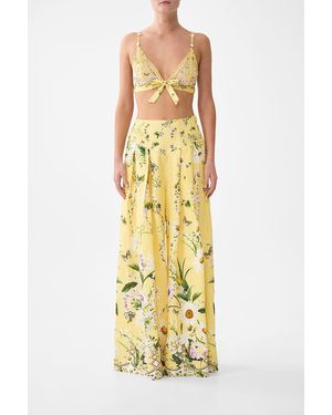 CAMILLA Scalloped Edge Tri Bralette With Bow Front Daisy Chains - Metallic