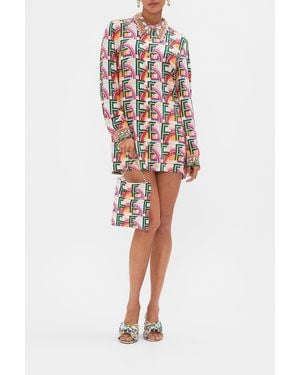 CAMILLA Long Sleeve Tunic Dress An Italian Welcome - Multicolour