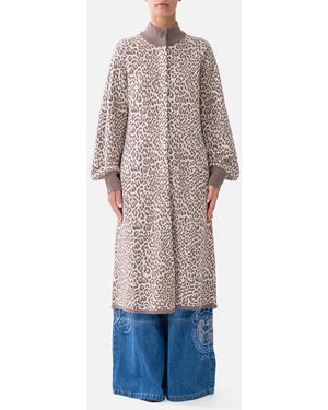CAMILLA A-Line Knit Coat Aranjuez Animalia - Natural