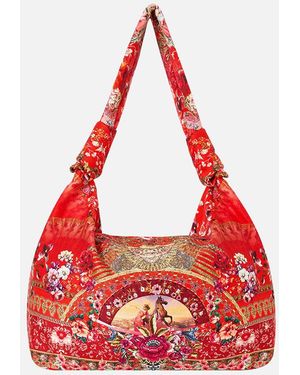CAMILLA Slouch Shoulder Bag With Knot Details Olé Olé - Red