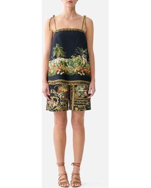 CAMILLA Straight Scarf Top Palace Zoology - Black