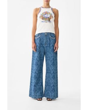CAMILLA Jersey Tank Top España Nirvana - Blue