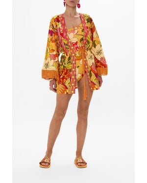 CAMILLA Short Kimono Wrap The Flower Child Society - Orange