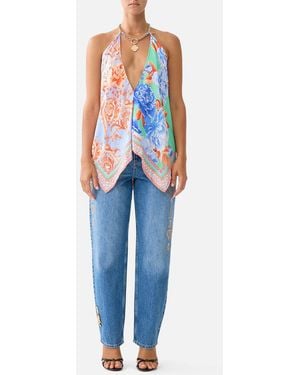 CAMILLA Knotted Scarf Top Topkapi Pop - White