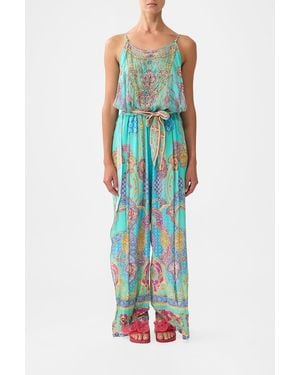 CAMILLA Shoestring Strap Jumpsuit The Concubines Corridor - Blue