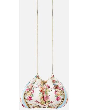 CAMILLA Drawstring Pouch Bag With Chain Strap Torero Libertine - White