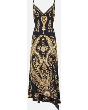 CAMILLA Bias Slip Dress With Frill Hem Taurus Rising - White