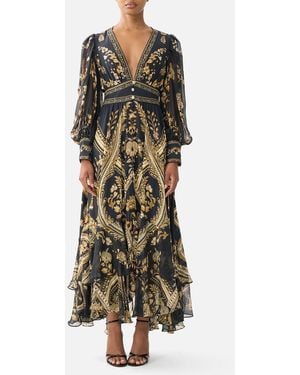 CAMILLA Long Button Front Dress Taurus Rising - Black