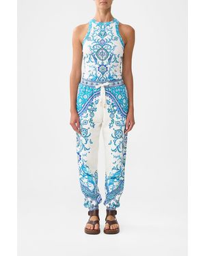 CAMILLA Jersey Track Pant With Silk Details Isnik Lullaby - Blue