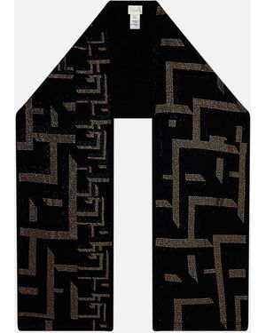 CAMILLA Jacquard Scarf Temples Of Dendara - Black
