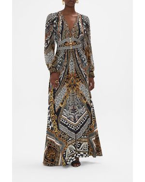 CAMILLA Button Dress With Shaped Waistband Look Up Tesoro - Multicolor