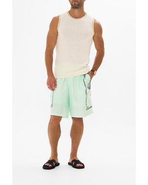 CAMILLA Baggy Mid Length Walk Short Petal Promise Land - Green