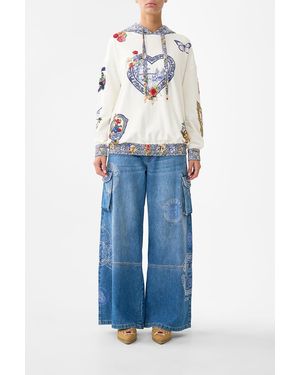 CAMILLA Silk Band Oversized Hoodie With Pockets The Pottery Parlour - Blue