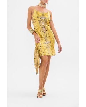 CAMILLA Short Bias Slip Dress With Low Back Valley Of The Kings - Yellow