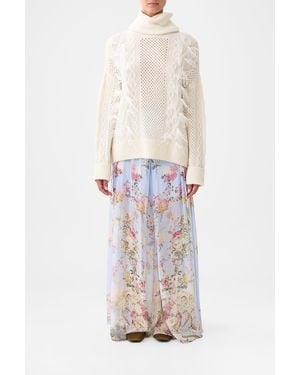 CAMILLA Roll Neck Jumper Tiled - White