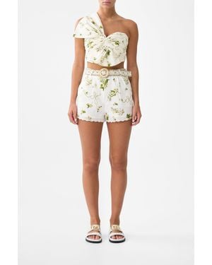 CAMILLA Tuck Front Short - White