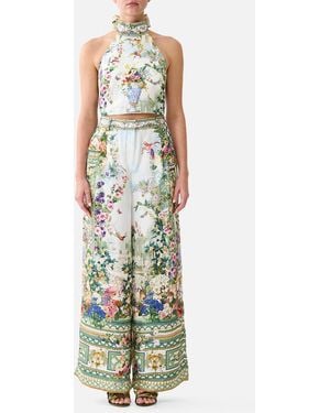 CAMILLA Reversible Halter Tie Back Top Art For The Empress - White