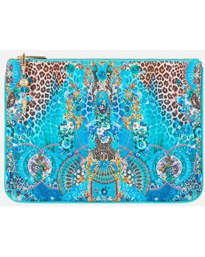 CAMILLA Small Canvas Clutch Flamenco Euphoria - Blue