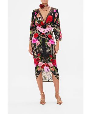 CAMILLA Long Split Front Twist Dress Reservation For Love - Red