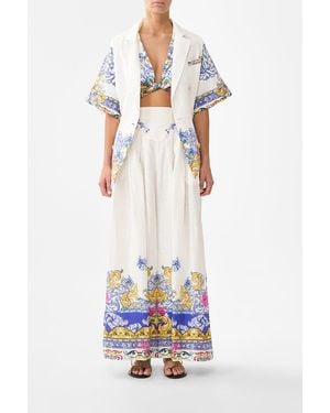 CAMILLA Corset Waist Wide Leg Pant Milla - White