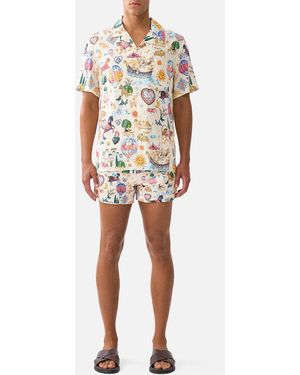 CAMILLA Short Sleeve Camp Collared Shirt Kapadokya Kitsch - Multicolour