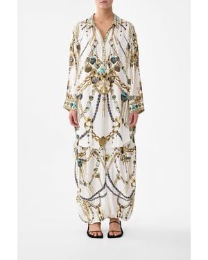 CAMILLA Relaxed High Low Shirt Dress Chain Gang - White