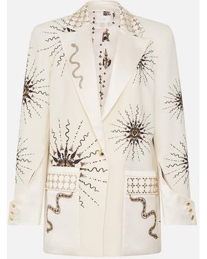 CAMILLA Jacket With Sleeve Cut Out Detail Goddess Energy - Natural