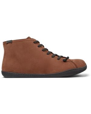 Camper Suede Peu Ankle Boots Barefoot-Inspired - Brown