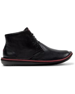 Camper Black Leather Ankle Boots
