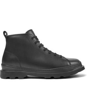 Camper Black Leather Ankle Boots