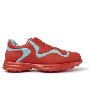 Camper Red And Turquoise Leather Lace-up Trainers