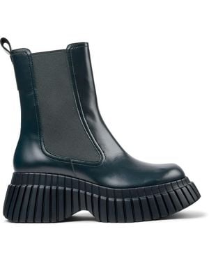 Camper Bold Platform Leather Booties - Blue
