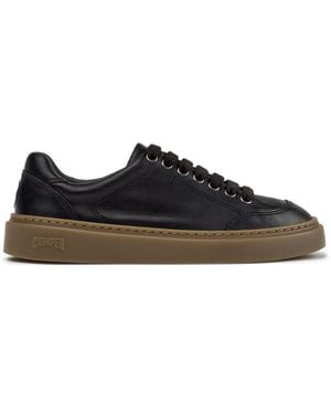 Camper Runner Twentyfive Sustainable Smooth Leather Low Top Trainers - Black