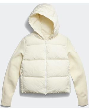 Canada Goose Hybridge® Wide Quilt Knit Hoodie Tonal Disc - White