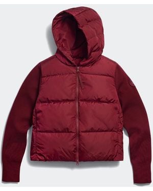 Canada Goose Hybridge Strick-Kapuzenjacke Mit Breiter Steppung Und Tonal Disc (Weiblich, - Rot
